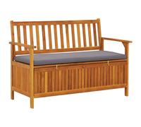 vidaXL Banco de almacenaje de jardín madera maciza acacia 120 cm