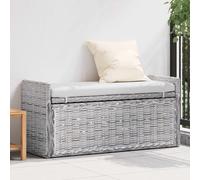 vidaXL Banco de almacenamiento con cojín Lavado 110 x 40 x 50 cm Ratán