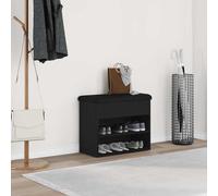 vidaXL Banco de almacenamiento con estante Roble Negro 62 x 32 x 50 cm