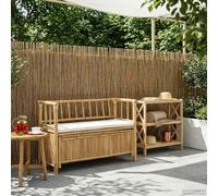 vidaXL Banco de Almacenamiento de Jardín 110 x 47 x 80 cm Bambú