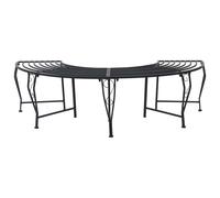 vidaXL Banco de Árbol 4-Número de plazas 160 x 80 x 44 cm Acero Negro
