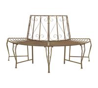 vidaXL Banco de Árbol 4-Número de plazas 160 x 80 x 89 cm Acero