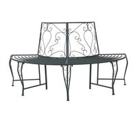 vidaXL Banco de Árbol 4-Número de plazas 160 x 80 x 89 cm Acero