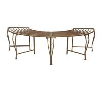vidaXL Banco de árbol 4-Número de asientos 160 x 80 x 44 cm Acero Marrón antiguo, Banco elegante para exteriores, acero resistente a la intemperie, muebles de jardín modernos para patio y patio