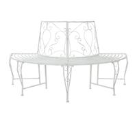 vidaXL Banco de Árbol 4 -plazas 160 x 80 x 89 cm steel Blanco antiguo