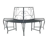 vidaXL Banco de Árbol 4 -plazas 160 x 80 x 89 cm steel Gris Plateado