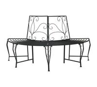 vidaXL Banco de Árbol 4 -plazas 160 x 80 x 89 cm steel Negro