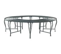 vidaXL Banco de Árbol 8-Número de plazas Ø 160 x 44 cm Acero