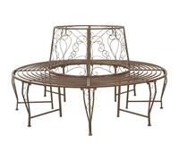 vidaXL Banco de Árbol 8-Número de plazas Ø 160 x 89 cm Acero