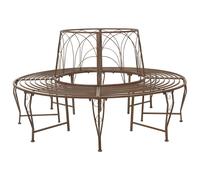 vidaXL Banco de Árbol 8-Número de plazas Ø 160 x 89 cm Acero