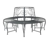 vidaXL Banco de Árbol 8-Número de plazas Ø 160 x 89 cm Acero