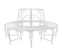 vidaXL Banco de Árbol 8-Número de plazas Ø 160 x 89 cm Acero