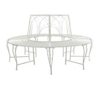 vidaXL Banco de Árbol 8-Número de plazas Ø 160 x 89 cm Acero