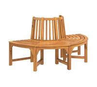 Banco De Árbol Semicircular Madera Maciza Eucalipto Ø160 Cm Vidaxl