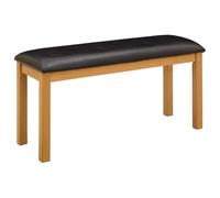 vidaXL Banco de comedor 95 x 32 x 45 cm madera maciza de roble negro, banco rectangular moderno para cocina, comedor, minimalista en roble macizo, falta la parte posterior, ideal para compañía