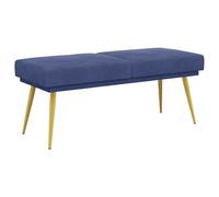vidaXL Banco de Doble Capa Azul Policía 120 x 45 x 46 cm Terciopelo