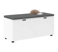 vidaXL Banco de Entrada 100 x 38 x 46 cm Madera Ingenierizada y Tela, Banco Moderno para la Entrada, Asiento cómodo y con Almacenamiento, diseño Rectangular y Suave