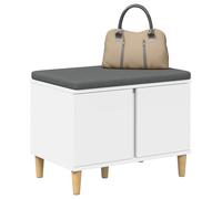 vidaXL Banco de Entrada 60 x 38 x 46 cm Madera Ingenierizada y Tela, Banco Rectangular Moderno, Asiento de Entrada con Almacenamiento, sin Respaldo, cómodo y Antideslizante