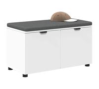 vidaXL Banco de Entrada 80 x 38 x 46 cm Madera Ingenierizada y Tela, Banco Moderno para la Entrada, Asiento cómodo y con Almacenamiento, diseño Rectangular y Suave