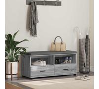 vidaXL Banco de entrada con cojín Gris Sonoma 100 x 38 x 46 cm