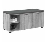 vidaXL Banco de Entrada con cojín Gris Sonoma 100 x 38 x 46 cm, Banco de Entrada Elegante, almacenaje Rectangular Moderno, tapizado en Tela, Asiento cómodo