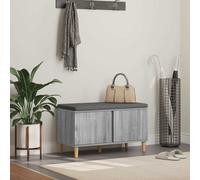 vidaXL Banco de entrada con cojín Gris Sonoma 80 x 38 x 46 cm
