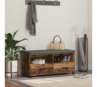 vidaXL Banco de entrada con cojín Madera vieja 100 x 38 x 46 cm
