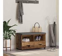vidaXL Banco de entrada con cojín Madera vieja 80 x 38 x 46 cm