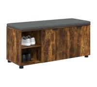 vidaXL Banco de Entrada con cojín Roble Ahumado 100 x 38 x 46 cm, Banco de Entrada Elegante, almacenaje Rectangular Moderno, tapizado en Tela, Asiento cómodo