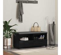 vidaXL Banco de entrada con cojín Roble Negro 100 x 38 x 46 cm
