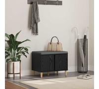 vidaXL Banco de entrada con cojín Roble Negro 60 x 38 x 46 cm