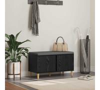 vidaXL Banco de entrada con cojín Roble Negro 80 x 38 x 46 cm