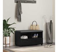 vidaXL Banco de entrada con cojín Roble Negro 80 x 38 x 46 cm