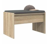 vidaXL Banco de Entrada con cojín Roble Sonoma 63 x 38 x 40 cm, Banca Elegante para el Pasillo, Mueble Moderno Tapizado, Asiento Funcional, Diseño Minimalista