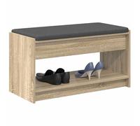 vidaXL Banco de Entrada con cojín Roble Sonoma 83 x 38 x 45 cm, Banco Moderno para el Hall, Muebles de Entrada, Asientos Elegantes, diseño Rectangular, soluciones funcionales