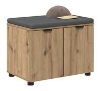 vidaXL Banco de Entrada Roble Artisan 60 x 38 x 46 cm | Diseño moderno: diseño rectangular elegante y funcional. Asiento cómodo: cuenta con un cojín suave