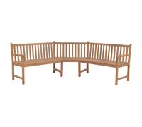 vidaXL Banco de esquina de jardín madera maciza teca 185x185x90 cm