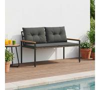 vidaXL Banco de exterior 2 -Seater 116 x 67,5 x 72 cm ratán sintético