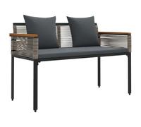 vidaXL Banco exterior 117 x 54 x 74,5 cm – patas ajustables, resistente al clima, Gris y gris oscuro