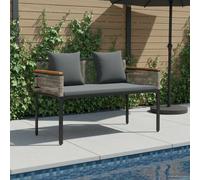 vidaXL Banco exterior 117 x 54 x 74,5 cm – patas ajustables, resistente al clima, Gris y gris oscuro