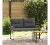 vidaXL Banco de exterior Gris 118 x 55 x 82 cm Ratán sintético y tela