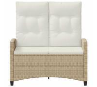 vidaXL Banco de jardín 105 x 60 x 112 cm Acero y Poliéster Beige y Crema