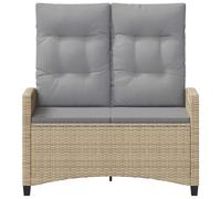 vidaXL Banco de jardín 105 x 60 x 112 cm Acero y Poliéster Beige y Gris Claro