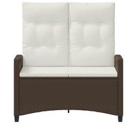 vidaXL Banco de jardín 105 x 60 x 112 cm Acero y Poliéster Marrón y Crema