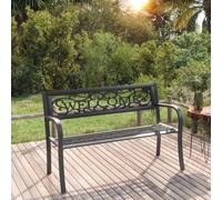 vidaXL Banco de jardín 125 cm acero negro