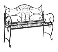 vidaXL Banco de jardín 2-Número de asientos 114 x 56,5 x 90 cm Acero Negro,