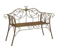 vidaXL Banco de jardín 2-Número de asientos 130 x 47 x 90 cm Acero,