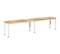 vidaXL Banco de jardín 201 x 35 x 45 cm Madera de Acacia Sólida Blanco