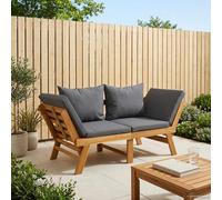 vidaXL Banco de jardín 3 en 1 con Cojines Madera de Acacia Sólida