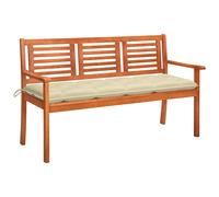 vidaXL Banco de jardín 3 plazas madera maciza eucalipto y cojín 150 cm en color Azul real/Verde/Beige y más | acolchados duraderos para sofás de jardín terraza exterior